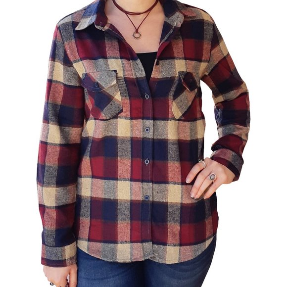 Womens red, navy, flannel - Picture 1 of 5